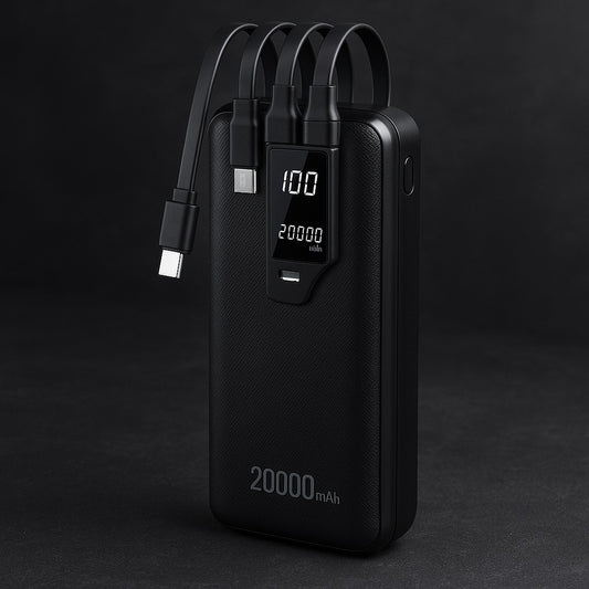 20.000mAh Solar Şarjlı Taşınabilir Powerbank | LED Ekranlı Kompakt Harici Batarya