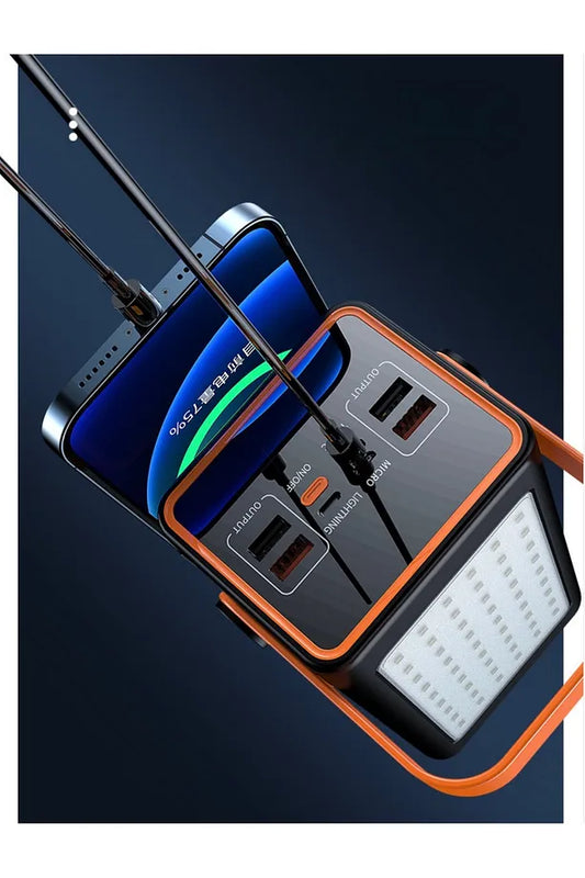 70.000mAh Solar Şarjlı Taşınabilir Powerbank | LED Ekranlı Yüksek Kapasiteli Harici Batarya