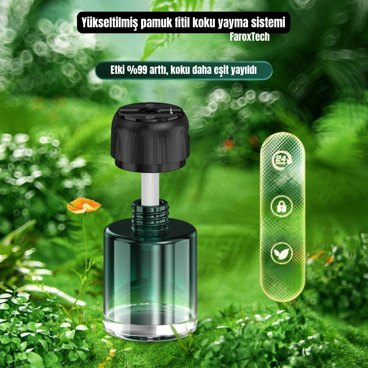 160 ml Araç ve Ev Kullanıma Uygun Akıllı Buharlı Koku Difüzörü | Uzun Süreli Bitkisel Esans | Hamileler İçin Güvenli
