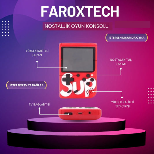 Taşınabilir Retro Atari Oyun Konsolu – 400+ Nostaljik Oyun Bir Arada