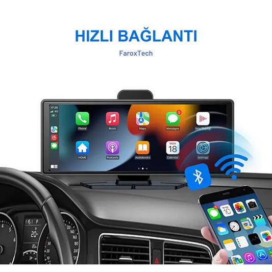 UHD 4K 360° Döner Lensli Araç Kamerası – İç/Dış Mod, Mikrofonlu