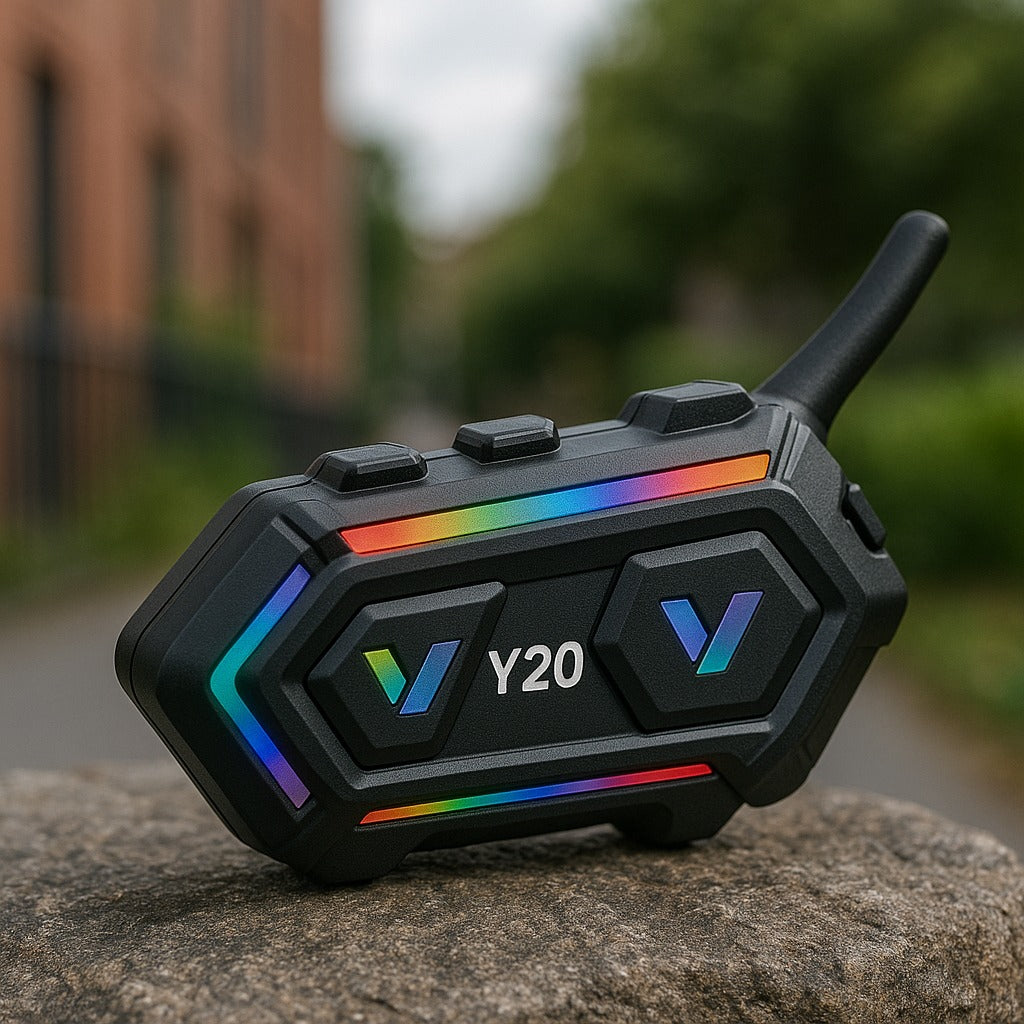 Y20 RGB Işıklı Motosiklet Kask Bluetooth Kulaklık & Interkom - Kablosuz İletişim ve Müzik Deneyimi