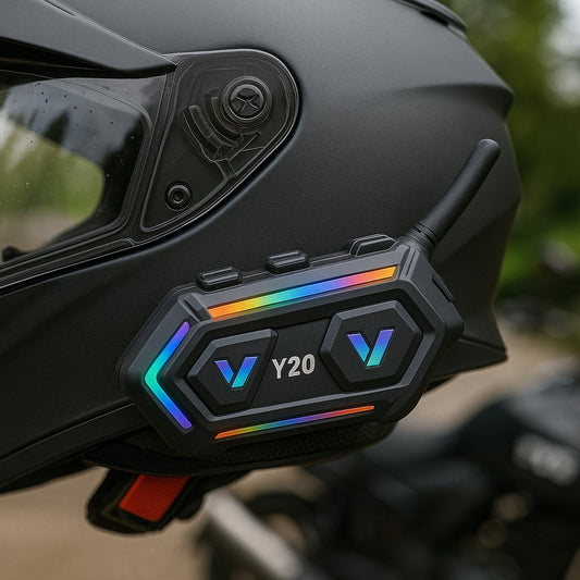 Y20 RGB Işıklı Motosiklet Kask Bluetooth Kulaklık & Interkom - Kablosuz İletişim ve Müzik Deneyimi