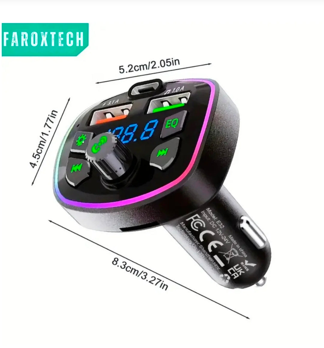 Bluetooth FM Transmitter Araba Çakmaklık | Hızlı Şarj