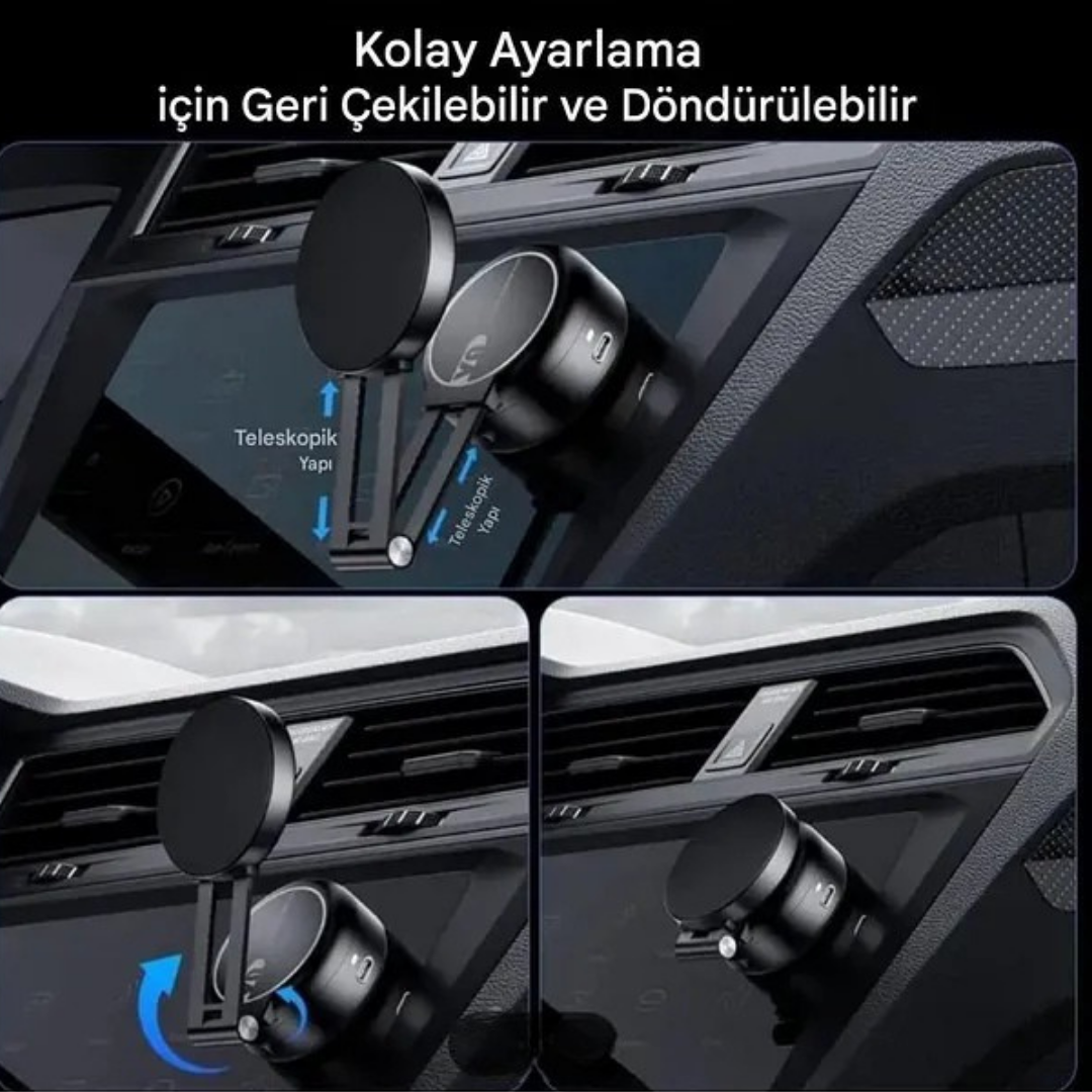 360° Döner Manyetik Vakumlu Telefon Tutucu – Araç ve Masa Üstü Kullanım, Güçlü Mıknatıs, Ayarlanabilir Kol