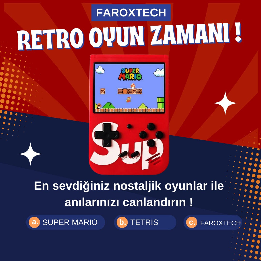 Taşınabilir Retro Atari Oyun Konsolu – 400+ Nostaljik Oyun Bir Arada