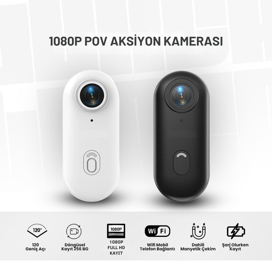 1080p POV Aksiyon Kamerası - Su Geçirmez - WiFi - 10 Parça Set !