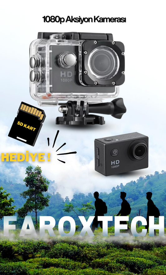 1080P Full HD Aksiyon Kamerası – Su Geçirmez, Geniş Açılı, 30m Dayanıklı