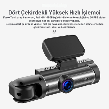 1080P Araç Kamerası – Gece Görüşü - Uzun Şarj - Çakmaklık Girişli - Park Sensörü - Ekran Modları