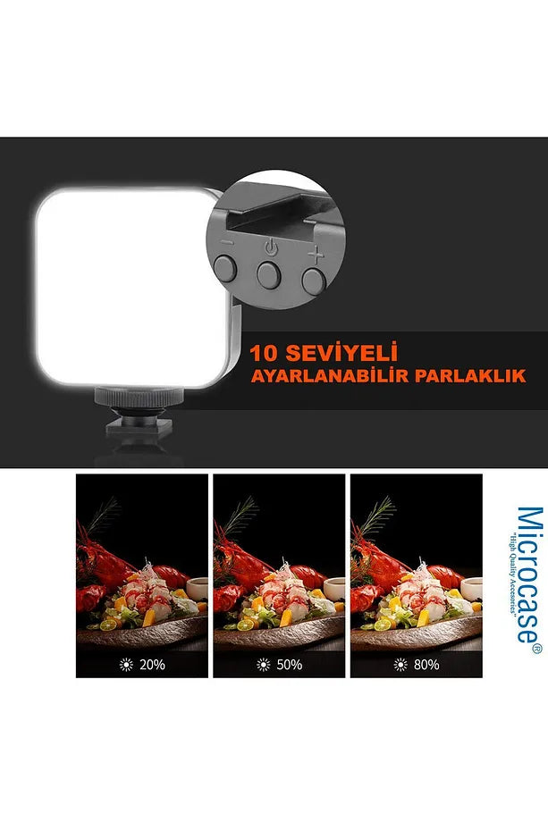 Şarjlı Çok Fonksiyonlu Ayarlanabilir Ürün Çekim Softbox Fotoğraf Stüdyo Aydınlatması Cep Ledi