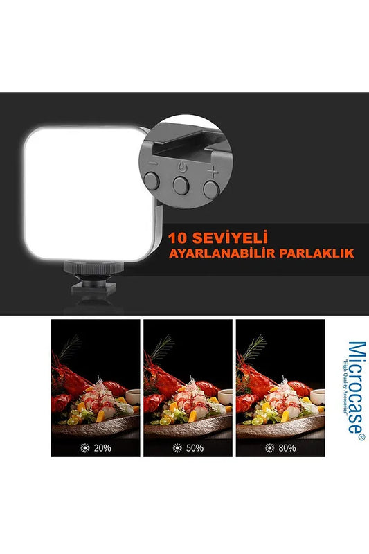 Şarjlı Çok Fonksiyonlu Ayarlanabilir Ürün Çekim Softbox Fotoğraf Stüdyo Aydınlatması Cep Ledi