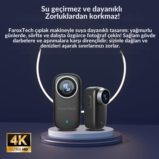 4K Ultra HD Spor & Aksiyon Kamerası – Su Geçirmez, WiFi Destekli, Geniş Açılı Lens, Uzun Pil Ömrü