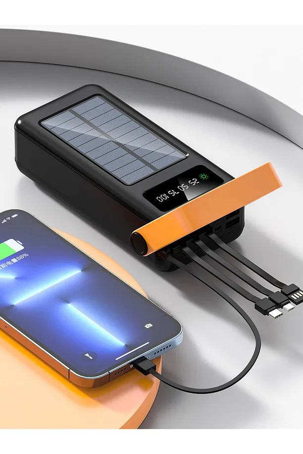 80.000mAh Solar Şarjlı Taşınabilir Powerbank | LED Ekranlı Yüksek Kapasiteli Harici Batarya