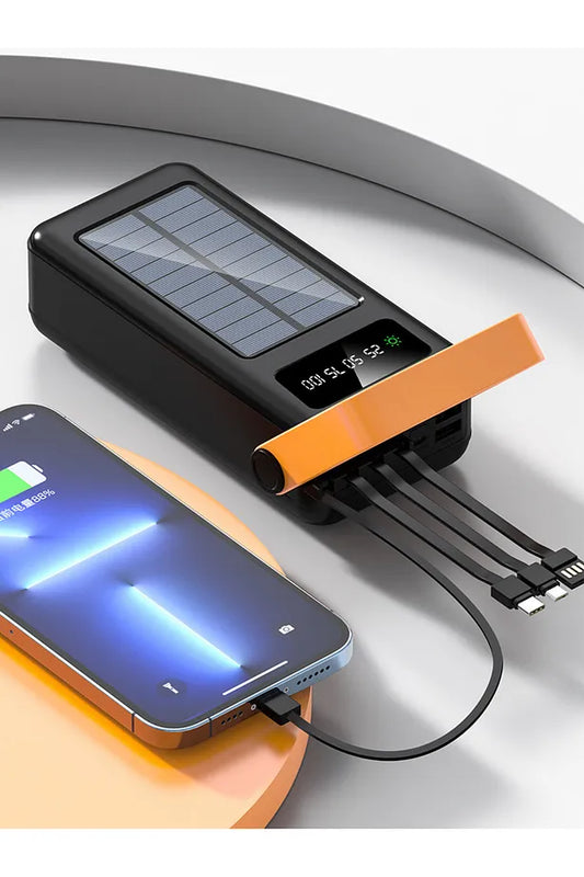 80.000mAh Solar Şarjlı Taşınabilir Powerbank | LED Ekranlı Yüksek Kapasiteli Harici Batarya