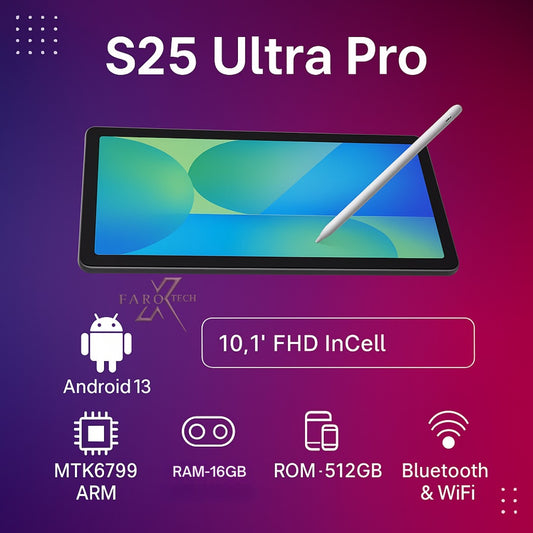 S25 Ultra Pro Tablet 10.1” | 16GB Ram + 512GB Rom | Android 13 | Full Hd Ekran