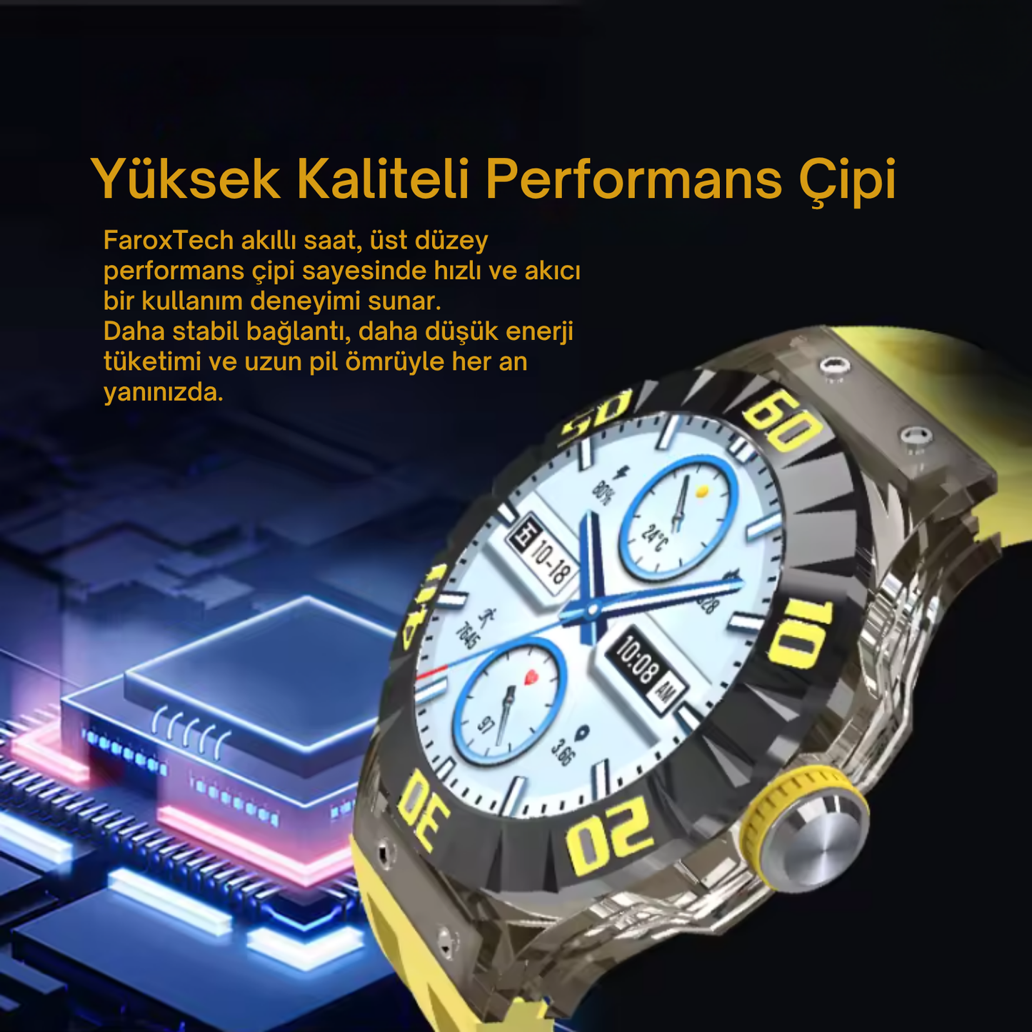 Akıllı Spor Saat – IP67 Suya Dayanıklı, Sağlık Takibi, Bluetooth Arama, Uzun Pil Ömrü