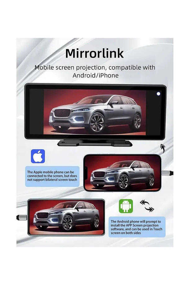 Taşınabilir Araç Multimedya Ekranı | HD Dokunmatik Oto Ekran | CarPlay & Android Auto Destekli