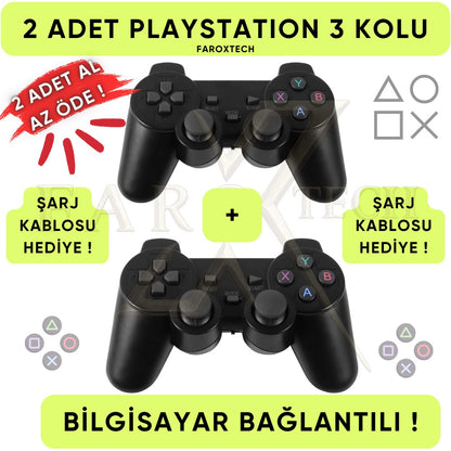 Playstation 3 DualShock 3 Kablosuz Oyun Kolu (2’li Set) – KABLO HEDİYELİ !