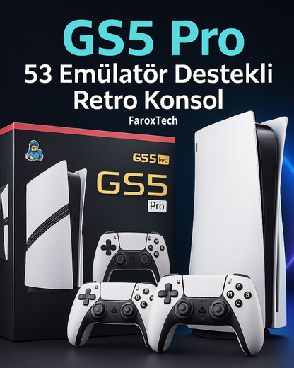 GS5 Pro Oyun Konsolu | PS5 Görünümlü |53 Emülatör – Çift Kol – Tak Çalıştır