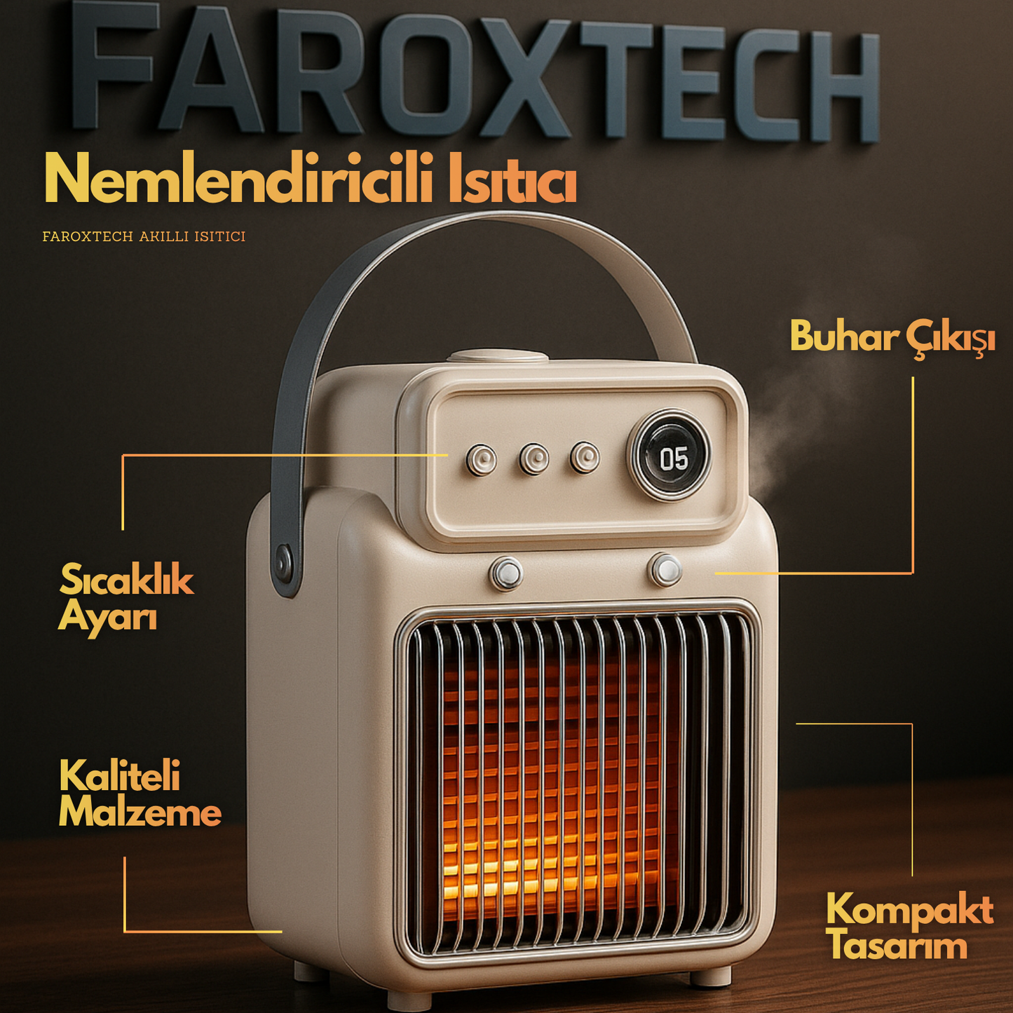 Akıllı Nemlendirme Isıtıcısı – Ortamı Kurutmadan Sıcaklık Sağlar - Hassas Ciltler - Ultra Sessiz