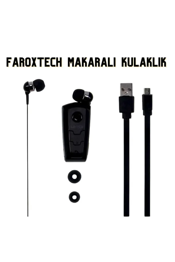 Makaralı Bluetooth Kulaklık | Eller Serbest | HD Ses | Otomatik Kablo Toplama