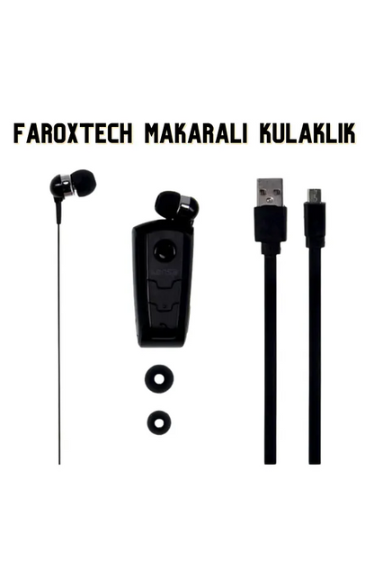 Makaralı Bluetooth Kulaklık | Eller Serbest | HD Ses | Otomatik Kablo Toplama