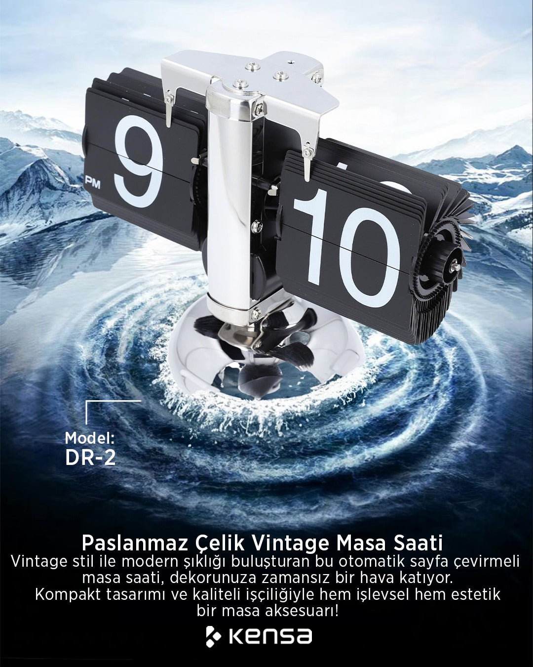 Modern Tasarım Yaprak Saat | Şık Retro Flip Clock Masa Saati