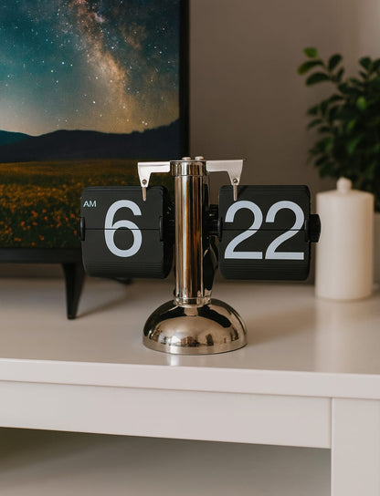 Modern Tasarım Yaprak Saat | Şık Retro Flip Clock Masa Saati