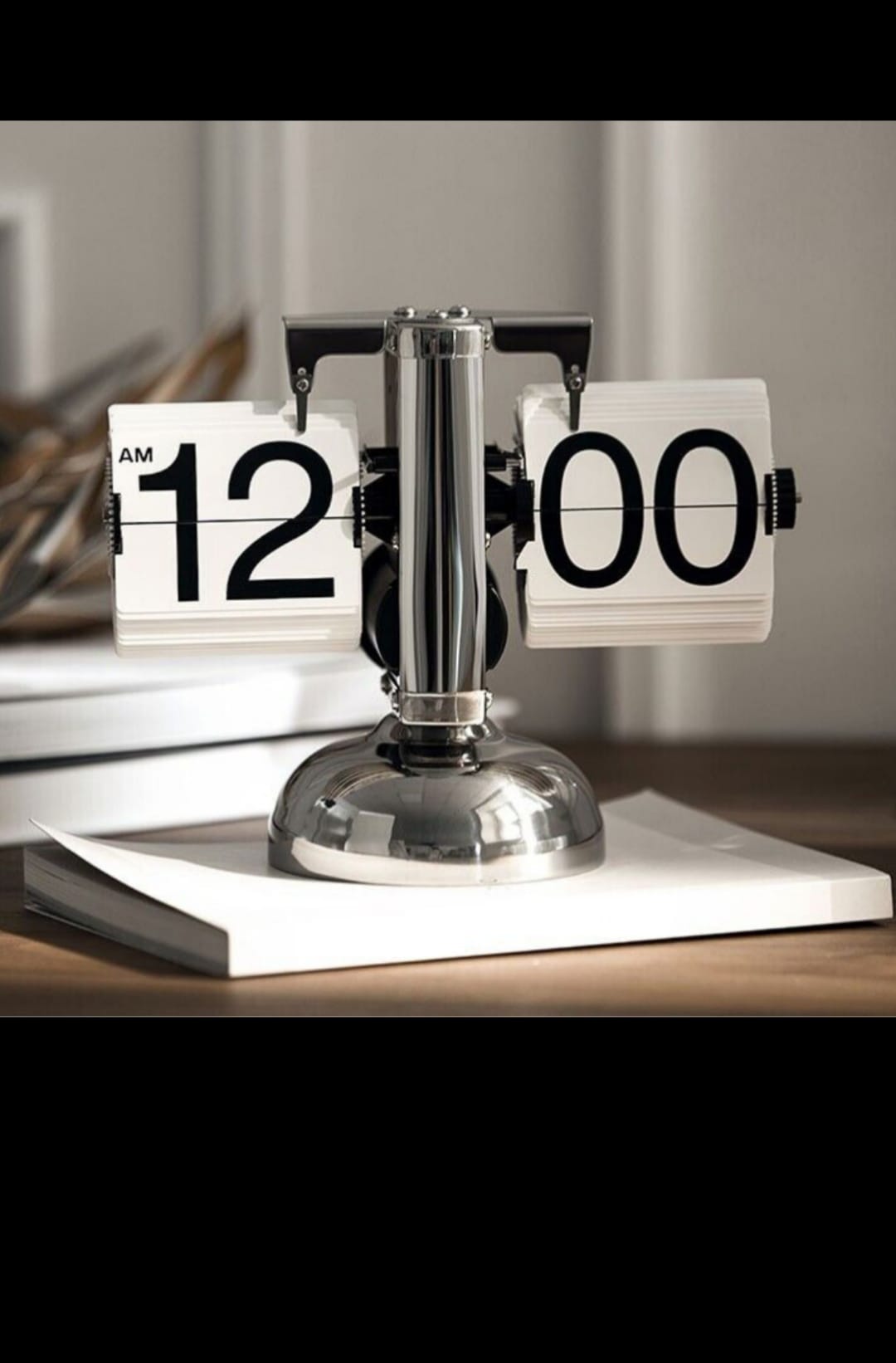 Modern Tasarım Yaprak Saat | Şık Retro Flip Clock Masa Saati