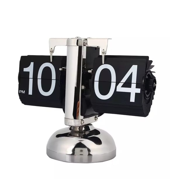 Modern Tasarım Yaprak Saat | Şık Retro Flip Clock Masa Saati