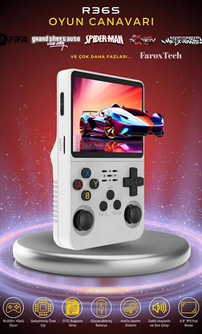 R36S Oyun Canavarı | 15.000+ Yüklü Oyun | HD IPS Ekran | Retro El Konsolu