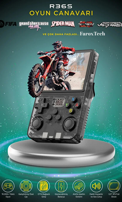 R36S Oyun Canavarı | 15.000+ Yüklü Oyun | HD IPS Ekran | Retro El Konsolu