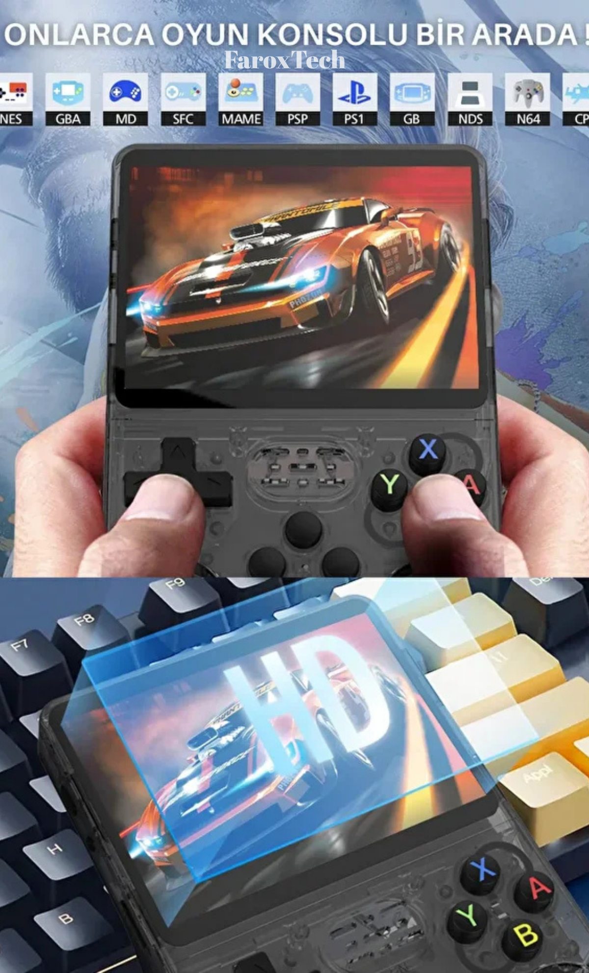 R36S Oyun Canavarı | 15.000+ Yüklü Oyun | HD IPS Ekran | Retro El Konsolu