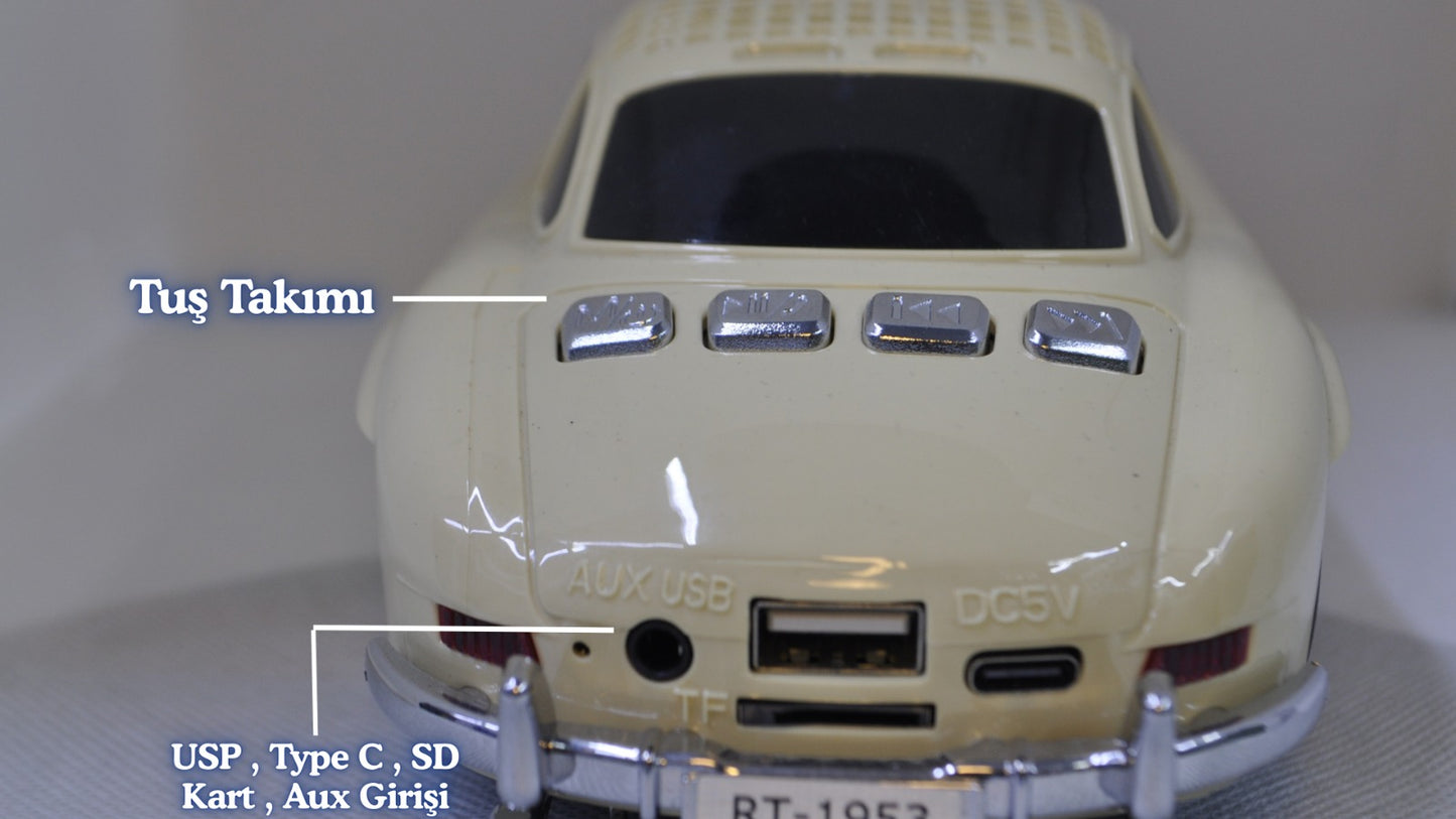 Mercedes-Benz 300SL Tasarımlı Bluetooth Hoparlör | USB, SD Kart, Aux, Güçlü Ses Çıkışı