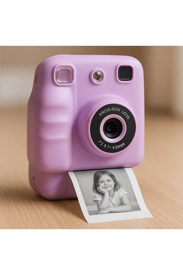 Çocuklar İçin Anında Baskılı Dijital Fotoğraf Makinesi - Termal Yazıcılı Eğlenceli Kamera
