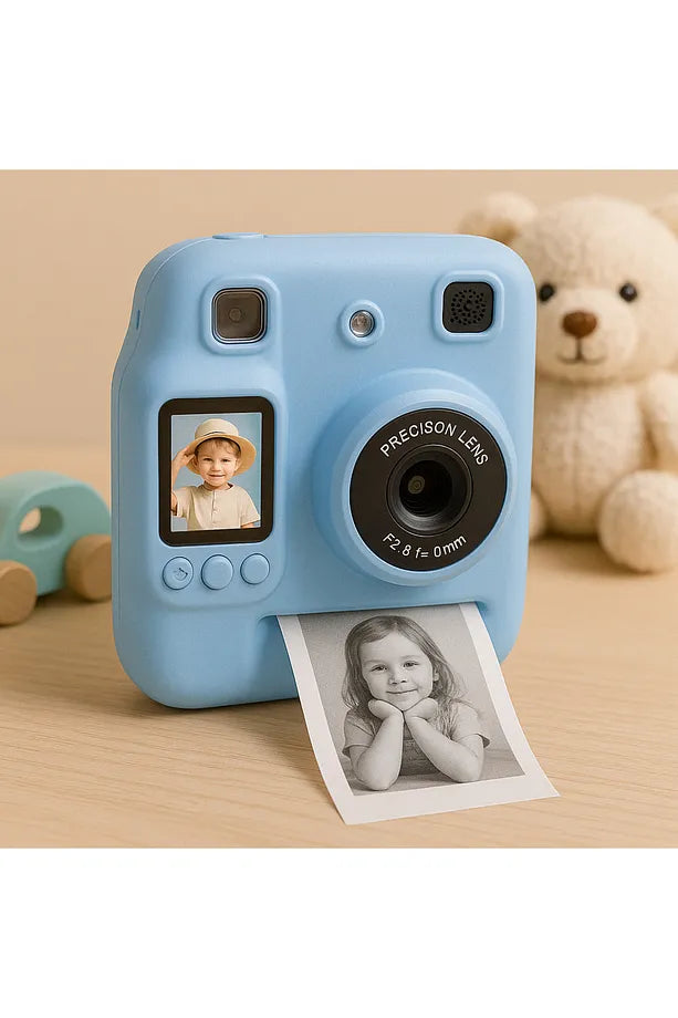 Çocuklar İçin Anında Baskılı Dijital Fotoğraf Makinesi - Termal Yazıcılı Eğlenceli Kamera